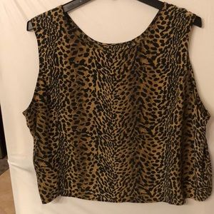 Silk Lore leopard print sleeveless top 100% silk